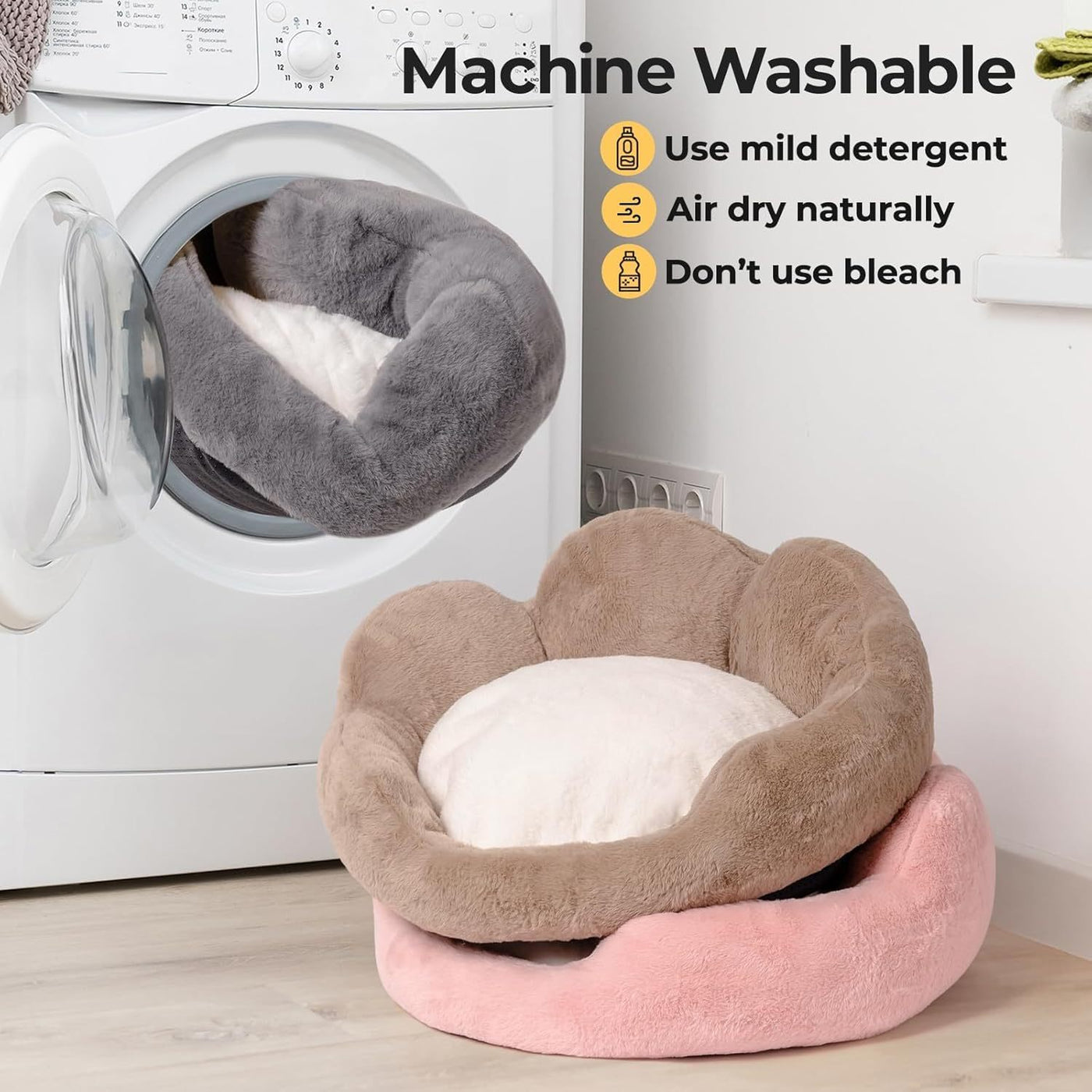 Cat Bed – Fluffy Washable Pet Sofa Bed for Cats & Small Dogs