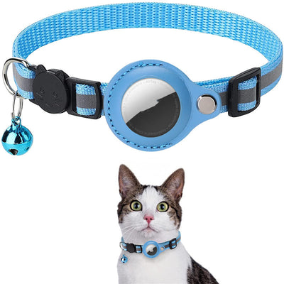 Dog Airtag Collar – Reflective Waterproof Nylon Collar with Holder