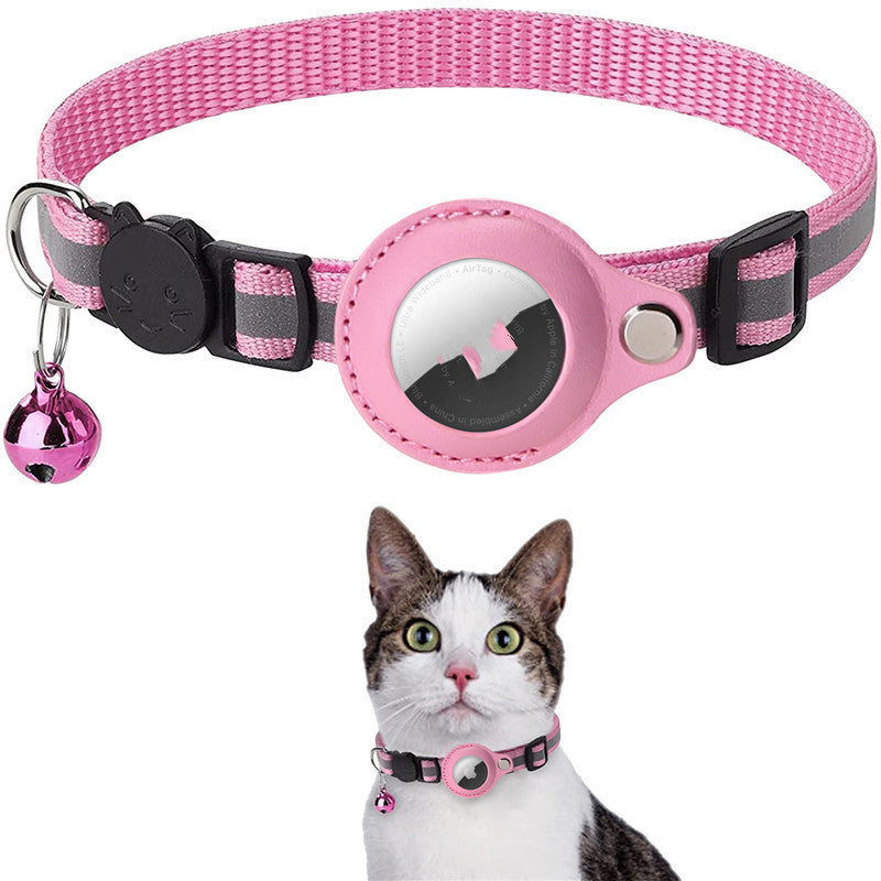 Dog Airtag Collar – Reflective Waterproof Nylon Collar with Holder
