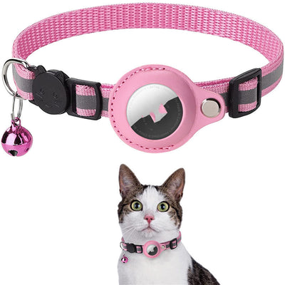 Dog Airtag Collar – Reflective Waterproof Nylon Collar with Holder