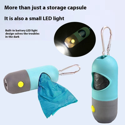 Pet Waste Bag Dispenser – LED Light Poop Bag Holder for Dogs & Cats