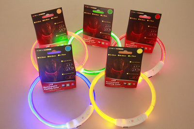 Dog Safety Collar – USB Rechargeable LED Light Up Collar for Night Walking