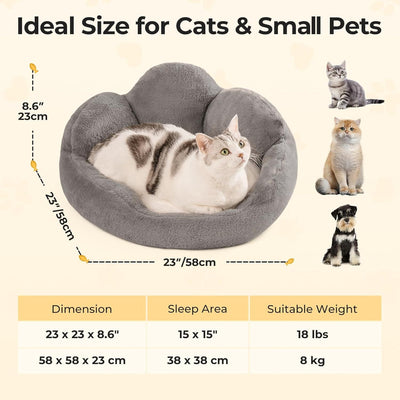 Cat Bed – Fluffy Washable Pet Sofa Bed for Cats & Small Dogs