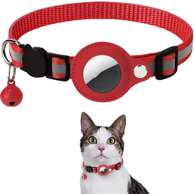 Dog Airtag Collar – Reflective Waterproof Nylon Collar with Holder