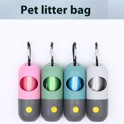 Pet Waste Bag Dispenser – LED Light Poop Bag Holder for Dogs & Cats