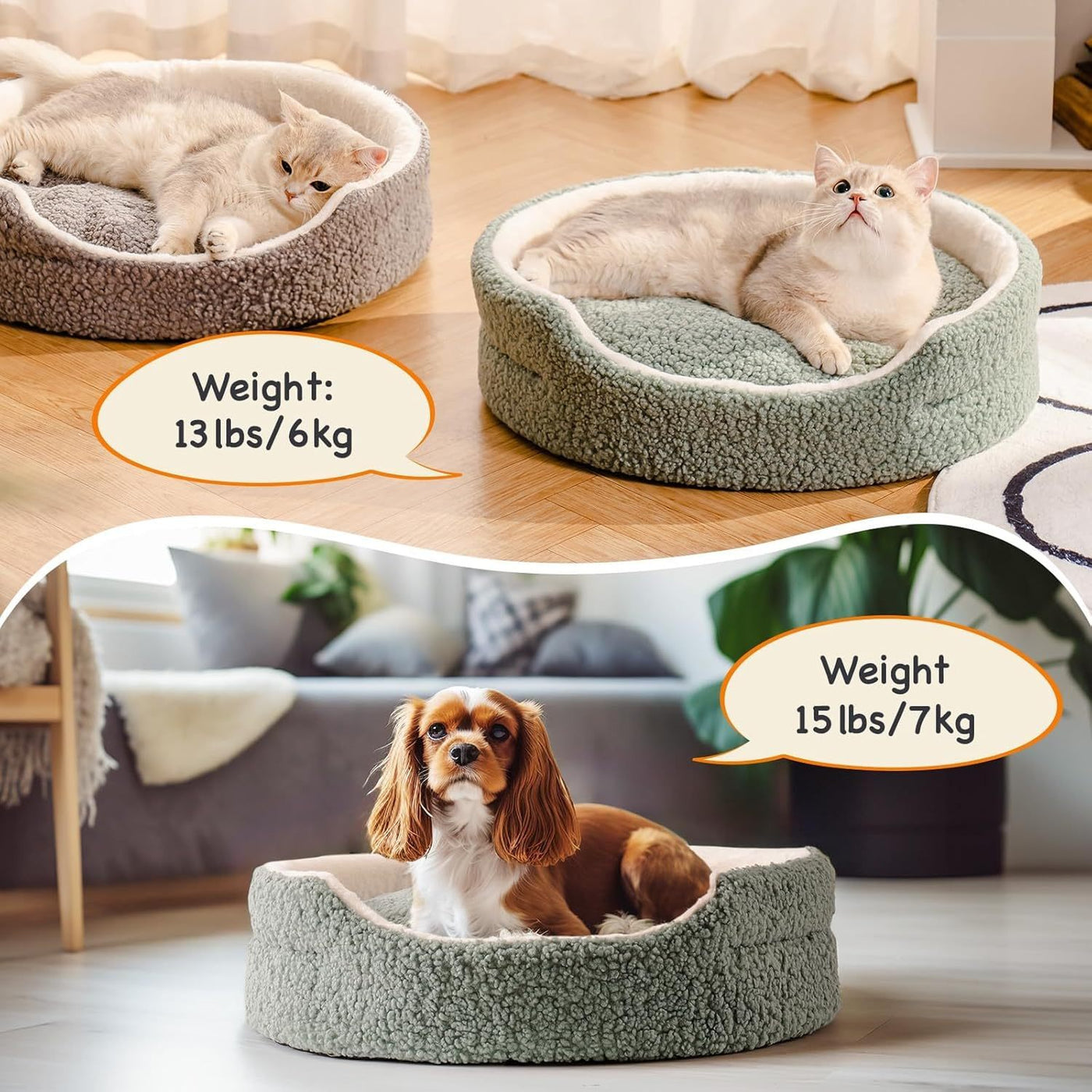 Pet Bed – Washable Round Plush Bed for Cats & Small Dogs