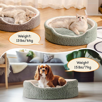Pet Bed – Washable Round Plush Bed for Cats & Small Dogs