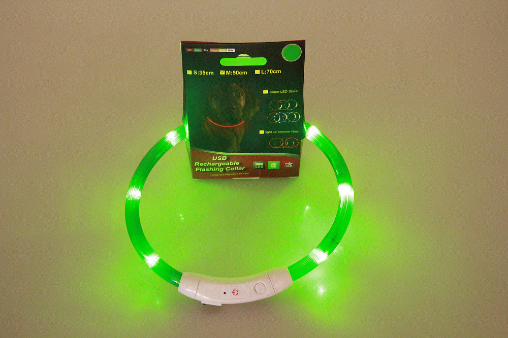 Dog Safety Collar – USB Rechargeable LED Light Up Collar for Night Walking