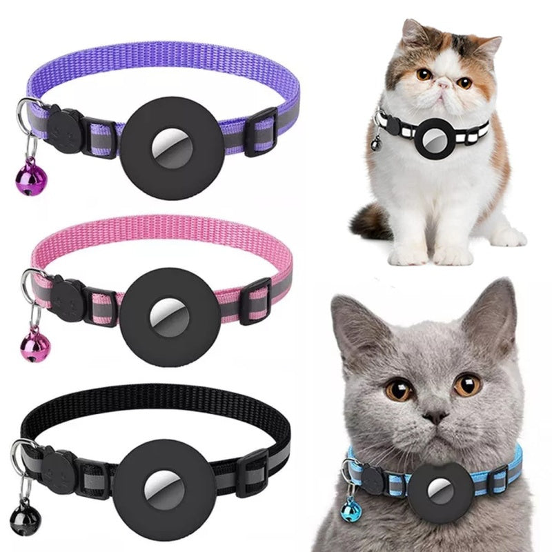 Dog Airtag Collar – Reflective Waterproof Nylon Collar with Holder