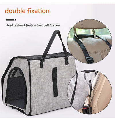 Portable Pet Car Carrier – Travel Cage & Nest for Dogs