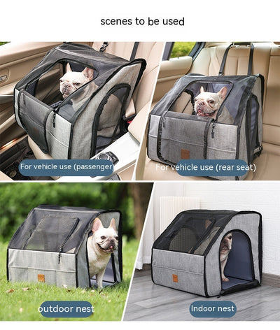 Portable Pet Car Carrier – Travel Cage & Nest for Dogs