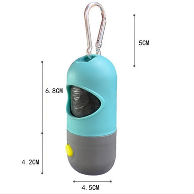 Pet Waste Bag Dispenser – LED Light Poop Bag Holder for Dogs & Cats