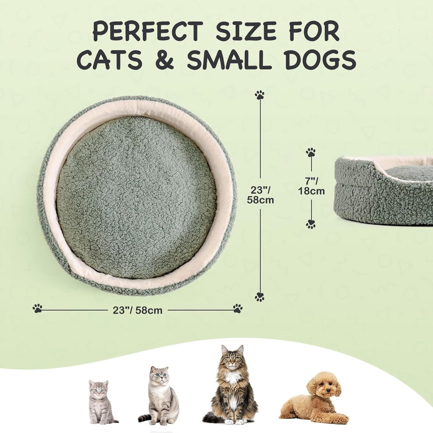 Pet Bed – Washable Round Plush Bed for Cats & Small Dogs
