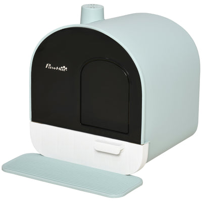 Cat Litter Box with Lid – Indoor Pet Toilet with Tray, Scoop & Strainer