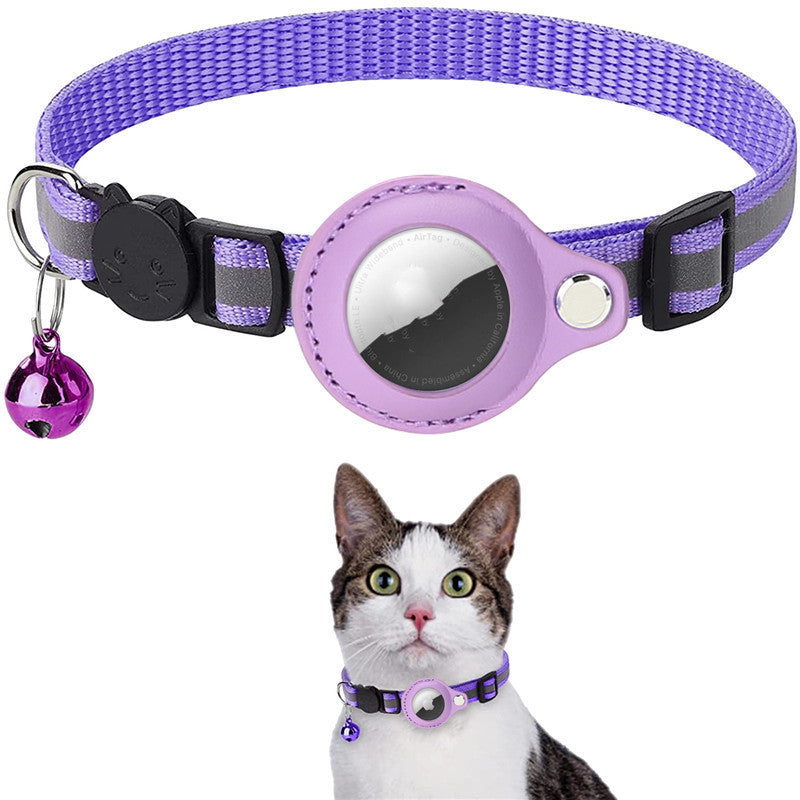 Dog Airtag Collar – Reflective Waterproof Nylon Collar with Holder